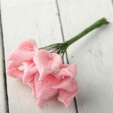 Декор для творчества "Розовые каллы" блеск (набор-букет 12 цветков) 10 см 2291467