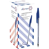 Ручка шариковая 0,7мм синяя Attomex, линия письма 0,3 мм, прозрачный корпус, металлический наконечник, индивидуальная маркировка, 5073310