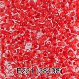 Бисер стеклянный GAMMA 5гр кристально-прозрачный с ярким цветным покрытием, красный, круглый 10/*2,3мм, 1-й сорт Чехия, Е231 (38498)