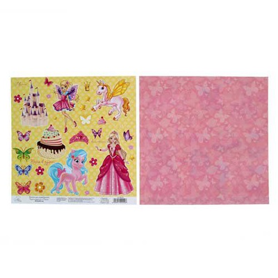 Бумага д/скрапб. Волшебная страна Сказочные герои 29,5х29,5см 160гр/м,  [892109]