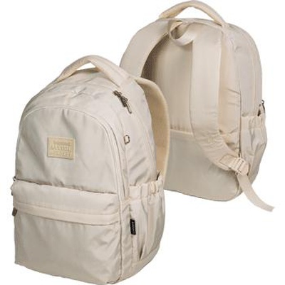 Рюкзак подростковый deVENTE. Modern Concept Soft, 42х31х20 см, текстильный, (18 л) 500 г, на молнии с уплотненным отделением для ноутбука, до 15 дюймов и книг, 1 переднее отделение на молнии с органайзером, 1 передний карман на молнии, 2 боковых кармана, 1 потайной карман анти-вор в спинке, багажная лента, уплотненная спинка и лямки, уплотненная ручка для переноски и петля для повеса, бежевый, 7032446