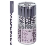 Ручка шариковая 0,5мм синяя Леопард сиреневый, металлический наконечник, корпус АБС-пластик с добавлением САН-пластика, 71857