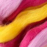 Шерсть для валяния Пехорка 50гр. 100% шерсть полутонкая мультиколор(жёлтый),  [1509]