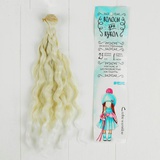 Волосы - тресс для кукол "Волны" длина волос 25 см, ширина 100 см, №LSA005 3588574 ( блондин, седой )