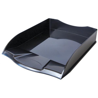 Лоток для бумаг горизонтальный пластик А4 deVENTE Air, непрозрачный черный, 3042512