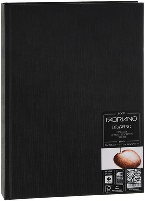 Блокнот для эскизов и зарисовок 60л. 160г/м2 Fabriano. Drawingbook А4 рисовая бумага, мелокзернистая бумага, твердая обл., 7БЦ [19100007]