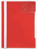 Папка-скоросшиватель А4 Бюрократ с прозрачным карманом для визиток на лицевой стороне, красная, PS-V20red