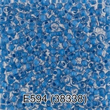 Бисер стеклянный GAMMA 5гр прозрачный с цветным отверстием, темно-синий, круглый 10/*2,3мм, 1-й сорт Чехия, Е594 (38338)