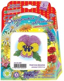 Бисерный цветок своими руками Анютина фиалка 5,5х5,5см Клевер (бисер цветной, проволока, пошаговая инструкция со схемами плетения) АА 05-609