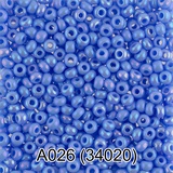 Бисер стеклянный GAMMA 5гр непрозрачный радужный, голубой меланж, круглый 10/*2,3мм, 1-й сорт Чехия, А026 (34020)
