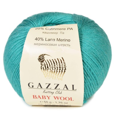 Пряжа Gazzal Baby Wool 50г/175м (40%акрил /40%мериносовая шерсть /20%кашемир ПА) 832