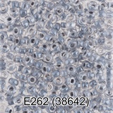 Бисер стеклянный GAMMA 5гр кристально-прозрачный с цветным отверстием, блестящий, серый, круглый 10/*2,3мм, 1-й сорт Чехия, Е262 (38642)