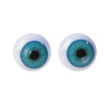 Глаза винтовые с заглушками, пластиковые 2 пары, цвет светло голубой, 0,8см, [4380005]