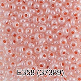 Бисер стеклянный GAMMA 5гр глянцевый "алебастр" (фарфоровый) с цветным отверстием, светло-розовый, круглый 10/*2,3мм, 1-й сорт Чехия, Е358 (37389)