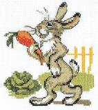 Набор для вышивания 11х13см Зайка с морковкой, Кларт Panna,  [6-068]