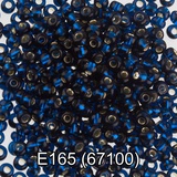 Бисер стеклянный GAMMA 5гр прозрачный с посеребренным отверстием, темно-голубой, круглый 10/*2,3мм, 1-й сорт Чехия, Е165 (67100)