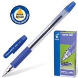 Ручка шариковая 0,5мм синяя PILOT BPS-GP-F, с резиновым упором, металлический наконечник [141459]