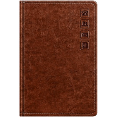 Телефонная книга А7 64л. ВЫРУБНОЙ АЛФАВИТ, BG "Nebraska. Brown", кожзам, коричневый [Pb7_63336]