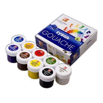 Гуашь  9 цв.х 20мл, ЛУЧ "Классика", картонная коробка 19С 1276-08