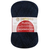 Пряжа ПЕХ Деревенская 100г/250м (100% полугрубая шерсть) 04 т.синий