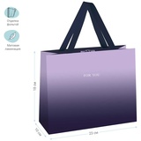 Пакет подарочный ламинированный, 23*18*10см MESHU "Duotone. Purple gradient", отд. фольгой, матовая ламинация, MS_45808