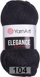 Пряжа YarnArt Elegance 50г/130м (88% хлопок, 12% металлик) 104 черный