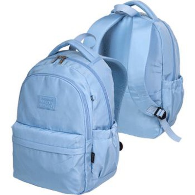 Рюкзак подростковый deVENTE. Modern Concept Soft, 42х31х20 см, текстильный, (18 л) 500 г, на молнии с уплотненным отделением для ноутбука, до 15 дюймов и книг, 1 переднее отделение на молнии с органайзером, 1 передний карман на молнии, 2 боковых кармана, 1 потайной карман анти-вор в спинке, багажная лента, уплотненная спинка и лямки, уплотненная ручка для переноски и петля для повеса, васильковый, 7032419