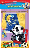 Набор для творчества мерцающая мозаика на самоклеящейся основе "Панда и месяц" А3, мягкий пластик, С2258-19