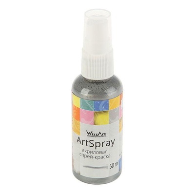 Cпрей-краска Metallic WizzArt Spray, 50 мл, Серебро светлое,  1801966