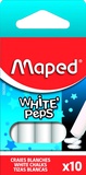 Мел MAPED (Франция), НАБОР 10шт., белые, круглые, специальная формула "без пыли", 593500