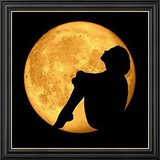 Картина стразами 40х40см "Лунный силуэт", полная выкладка,  [АЖ-1969]