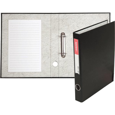 Папка-регистратор на 2-х кольцах 35 мм А4 deVENTE, РР, черная, наварной карман для этикетки, 3080300