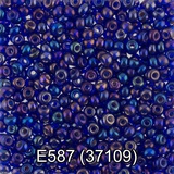 Бисер стеклянный GAMMA 5гр непрозрачный радужный, синий, круглый 10/*2,3мм, 1-й сорт Чехия, Е587 (37109)