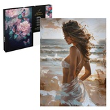 Картина по номерам (на подрамнике) 30х40см Девушка у моря 67939
