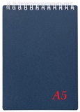 Блокнот А5 80л. на гребне, клетка, METALLIC темно-синий, пластиковая обложка, [80Б5В1гр_03411]