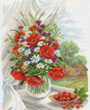 Канва с рисунком 37х49см Полевые цветы ( Матренин Посад ),  [1687]