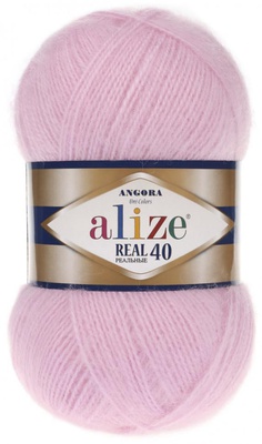 Пряжа Ализе Angora Real 40 100г/480м (60% акрил /40% шерсть), 185  розовый