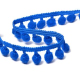 Тесьма декоративная с помпонами 2,0см/1м №120 глубокий синий TBY-LC-20-120
