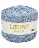 Пряжа Lanoso PARLA 25г/217м (75% люрекс 25% пайетки),  голубой с серебряными пайетками, 4051