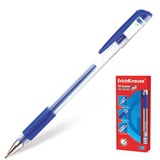 Ручка гелевая 0,5мм синяя ERICH KRAUSE "G-BASE plus" с резиновым упором, [141095]
