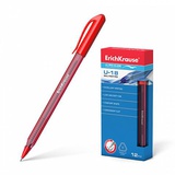 Ручка шариковая 1мм красная Erich Krause "Ultra Glide Technology U-18", треугольный корпус, [ЕК32536]