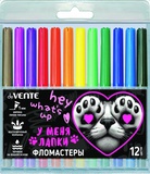 Фломастеры 12цв. deVENTE "У меня лапки", круглый корпус, с вентилируемым колпачком, в пластиковом блистере с подвесом  5081629