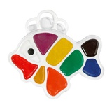 Акварель 9 цв. Рыбка (фигурная) б/кисти Луч