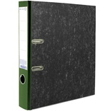 Папка-регистратор 50мм Attomex, мраморная картонная, корешок из PVC, наварной карман с этикеткой, металлическая окантовка, зеленый корешок (разборная), 3090304