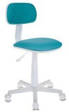 Кресло детское CH-W201NX/15-175, без подлокотников ,ткань: бирюзовый , белый пластик (до 100кг)