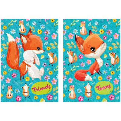 Бизнес-блокнот А6 64л. на скрепке, клетка, Друзья навсегда, матовая ламинация, блестки, ЛАЙТ BG [278555]