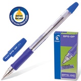 Ручка шариковая 0,7мм синяя PILOT BPS-GP-F, с резиновым упором, металлический наконечник [140202]