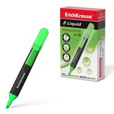 Текстмаркер с жидкими чернилами ErichKrause® Liquid H-30, скошенный наконечник, ширина линии1-3 мм, цвет чернил зеленый, ЕК47974