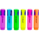 Набор текстмаркеров 6 шт., Attomex (6 цв.- желтый, зеленый, оранж, розовый, голубой, сиреневый) плоский корпус, скошенный наконечник, ширина линии 1-5 мм, в пластиковом блистере, 5045407