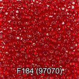 Бисер стеклянный GAMMA 5гр прозрачный с посеребренным отверстием, красный, круглый 10/*2,3мм, 1-й сорт Чехия, F184 (97070)